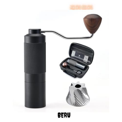 One Bean 手挽きコーヒーミル 無限L 全能七角のステンレス臼 全金属 コーヒーグラインダー 手動式 粗さ調整機能 携帯便利のバッグ付き 省