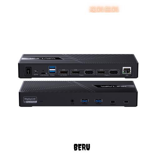 WAVLINK USB-C 4K HDMI/DPドッキングステーション 7.5W USB-C/ 4.5W USB3.0急速充電ポート 130W充電対応 ミラーモードと拡張モード Windoの通販は