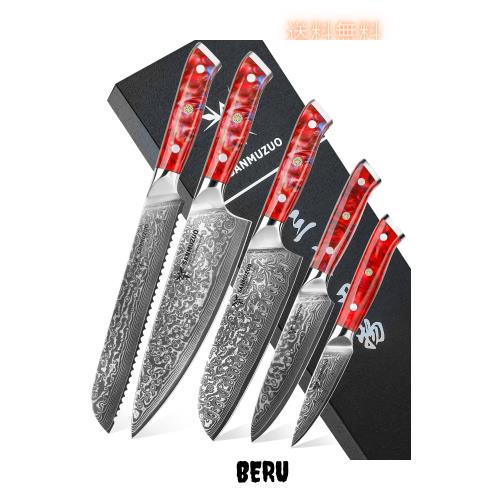 SANMUZUO Chef Cooking Knives Set- Kitchen Knife Set of 5