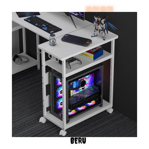 pcラック 3段 pcワゴン【幅30×奥行60×高さ70cm】パソコンワゴン キャスター付き 棚板高さ9段階調節 パソコンラック cpuワゴン 両側取っ
