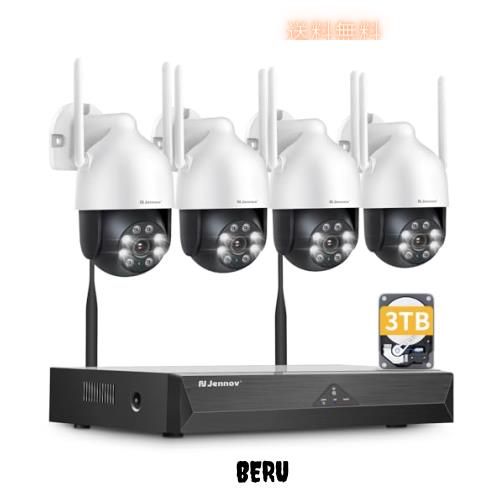 新品 JENNOV防犯カメラ屋外ワイヤレス300万画素4台セットAI人体検知自動 JENNOV 防犯カメラ 屋外 ワイヤレス 300万画素 4台セット AI人体