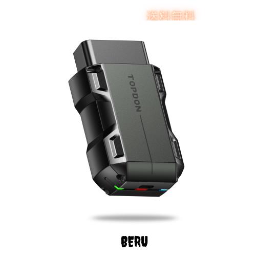 TOPDON OBD2 Bluetooth 診断機 TOPSCAN、iOS ＆ Android 用全システム診断機、アクテイブテスト、８リセット機能（オイルリセット、エアバ