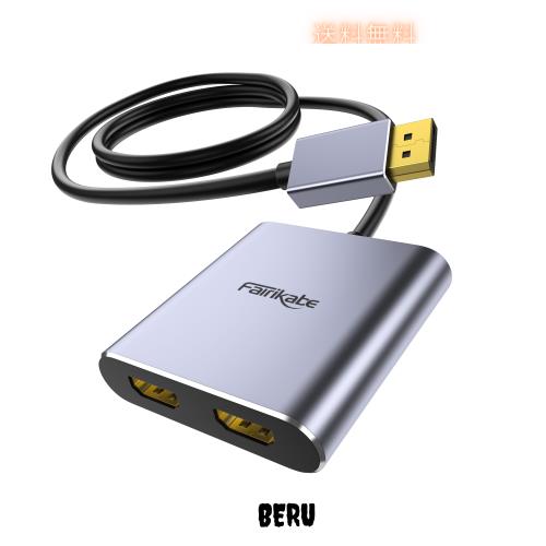 DisplayPort to デュアル HDMI 拡張 4K 60Hz ディスプレイポートからHDMI 分配器 デュアル モニター 拡張 DP 1.2 to 2つ HDMI モニター P