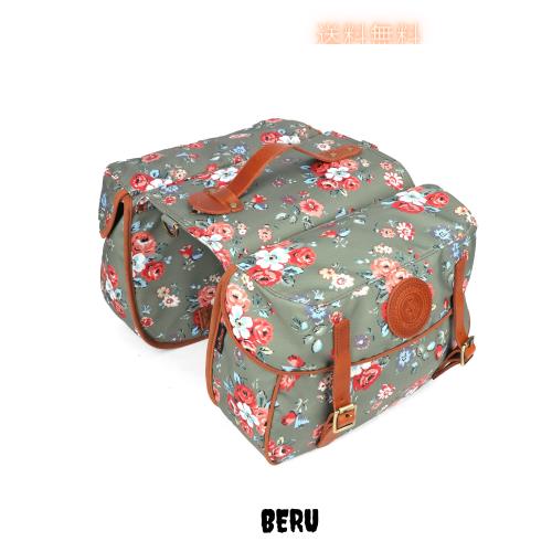 TOURBON パニアバッグ 自転車 リアバッグ 通勤 自転車旅用 振り分けバッグ 花柄