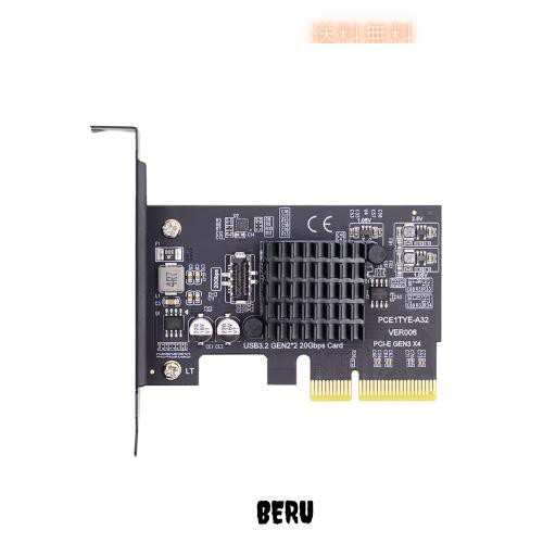 xiwai 20Gbps USB 3.2 Gen2 Type-C/Type-E フロントパネルソケットから PCI-E 4X Express カードアダプター、デスクトップマザーボード用の通販は