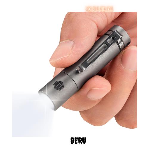 KeyUnity ミニ懐中電灯 クリップ付き 長さ60mm KF04 キーライト 小型 led チタン合金製 単4電池対応 フラッシュライト IPX8防水 ハンディ