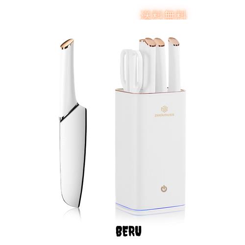ZEEKMUSS 包丁セット - 多機能な三徳包丁、牛刀包丁、パン切り包丁、フルーツナイフ、キッチンはさみ、包丁研ぎが付属します。ナイフホルの通販は
