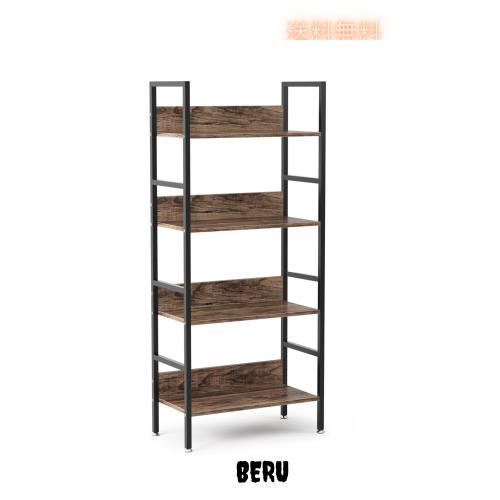 DEWEL オープンシェルフ オープンラック 棚 幅60×奥行30×高さ135cm ラック アジャスター付き 収納棚 木製棚板 スチールラック 本棚 食の通販は