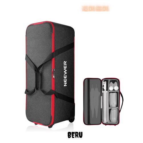 NEEWER トロリーケース 写真スタジオ機器用 三脚キャリングローリングケース 37.8”x15.3”x12.2”/96x39x31cm 三脚ローリングバッグ ホイー