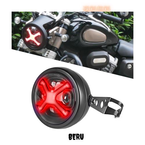 Vancroser 5.75インチ ヘッドライト LED X字型 オートバイ ヘッドライト DRL Hi/Lo切り替え 12V/24V 高輝度・防水・防塵 IP68防水 車検対