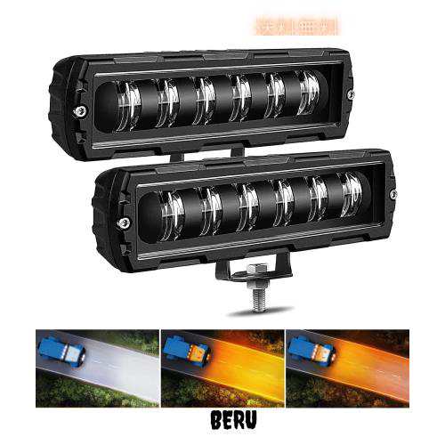 KAWELL 60W フォグランプ led バイク フォグランプ ワークライトミニ長方形 イカリング 2色切り替える 8D PC レンズ 広角タイプ 投光器 2の通販は