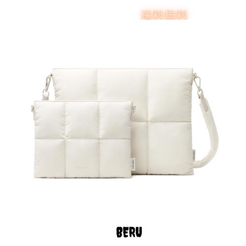 Comfyable Puffy Laptop Sleeve 13 Inch 14 Inch, Quilted Puffer Pillow Case with Strap Compatible for MacBook Air 13 M3 2024”, Ma