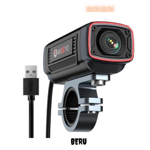 AKEEYO バイクドライブレコーダー 4K UHD 28fps/2K 55fps自転車ドラレコ駐車監視 二輪車 スマホ連携 500万画素 充電式 64GBカード付き 14の通販は