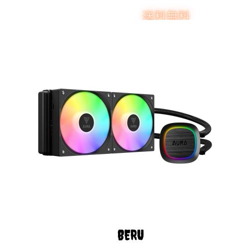 GAMDIAS 240mm AIO CPUウォータークーラー、隠しケーブルデザイン、回転可能ポンプ、MB同期ARGB&PWM、30光効果、Intel LGA 1700、AMD AM5の通販は