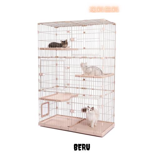 PETEPELA(ぺテぺラ) 猫 ケージ 大型 3段 広い 2段 多頭飼い キャット