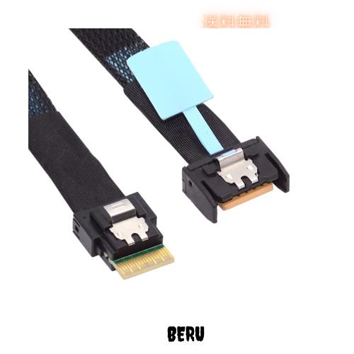 cablecc Mini Cool Edge IO MCIO PCI-E 4i 38ピン PCI-E 5.0 オス - SFF-8654 スリムライン 4X 延長ケーブル 50cmの通販は