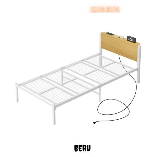 LunarLight スチールパイプベッド ベッドフレーム 幅97.5奥行211高さ  