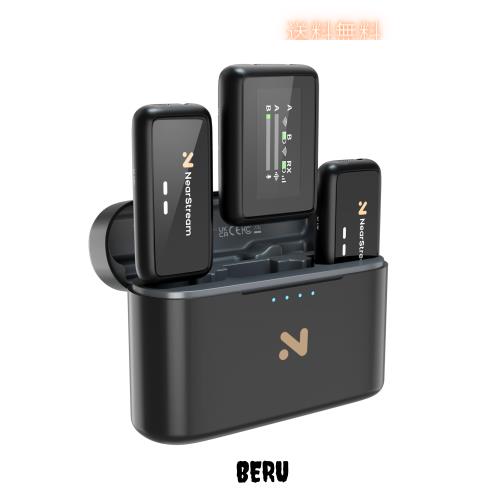 NearStream ワイヤレス ラベリア マイク Mic 小型軽量 200M無線伝送 2.4GHz ワイヤレス 最大20時間使用可能 技適証明取得済み 外付け ピ