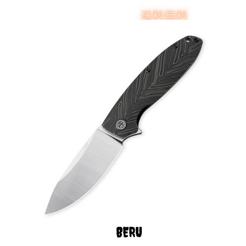 Petrified fish PFB01 Terra 折りたたみナイフ3.54インチD 2サテンブレードスチールMicartaハンドルEDCアウトドアキャンプ用ポケット折り