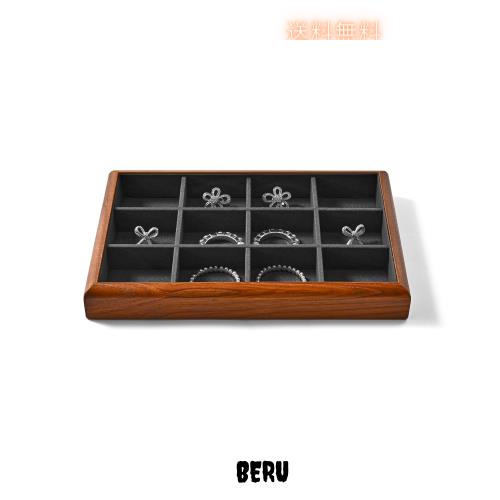 Oirlv ジュエリートレイ 木製 12区画 ネックレス 指輪 ピアス ディスプレイ 収納 高級 おしゃれ 適格請求書に対応 P18105 (ダークグレー) 5,186円