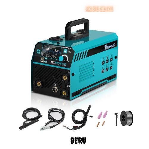 TTAMPLAR 半自動溶接機 100V専用 140A 液晶表示 ノンガスMIG/アーク溶接/リフトTIG 1台3役 インバーター アーク 初心者向け 軽量 50/60Hz