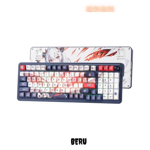 Redragon K686 PRO SE 98ワイヤレスガスケットrgbゲーミングキーボードのキー,3モードのアニメメカニカルキーボードw/ホットスワップソケ