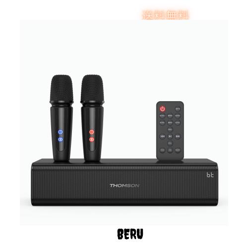 THOMSON カラオケセット 拡声器 ワイヤレスマイク2本付き PAセット Bluetooth5.0 ワイヤスステレオ対応 家庭用 USB再生 ポータブルスピー 12,910円