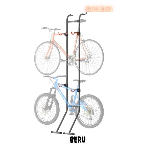 自転車スタンド 2台用 グラビティス壁もたれ式 自転車ディスプレイスタンド サイクルスタンド 室内 自立式 壁掛けバイクスタンド 高さ調