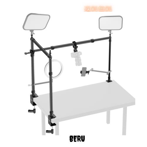 NEEWER 多用途カメラ卓上マウントスタンド 俯瞰撮影 オーバーヘッドカメラマウントリグ デュアルボールヘッドスーパークランプ/スマホホ