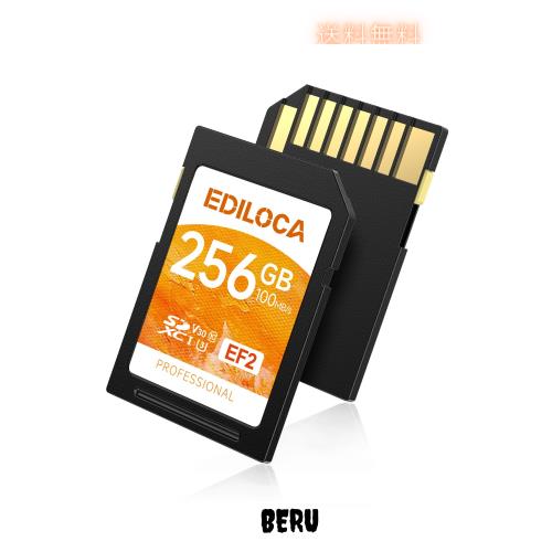 Ediloca EF2 256GB SDカード SDXC C10 UHS-I U3 V30 メモリカード 高速 読み取り速度 100MB/s 書き込み速度 90MB/s Full HD ＆ 4K UHD ビ