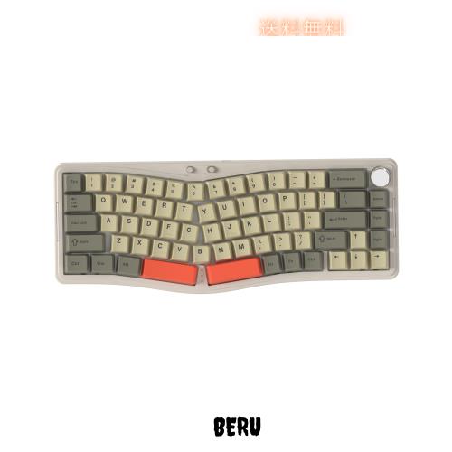 AKS068pro ゲーミングキーボード アリスレイアウト ワイヤレス 2.4Ghz/ Bluetooth 5.0/Type-C有線 68キー Sea salt軸 アンチゴースト ガ