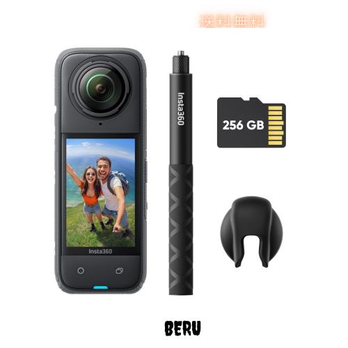 Insta360 X4-8K防水360度アクションカメラ、4K広角動画、見えない自撮り棒効果、着脱式レンズガード、135分の連続撮影可能なバッテリー、