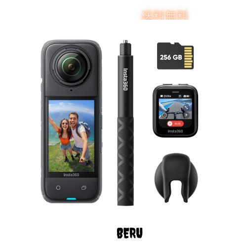 Insta360 X4-8K防水360度アクションカメラ、4K広角動画、見えない自撮り棒効果、着脱式レンズガード、135分の連続撮影可能なバッテリー、