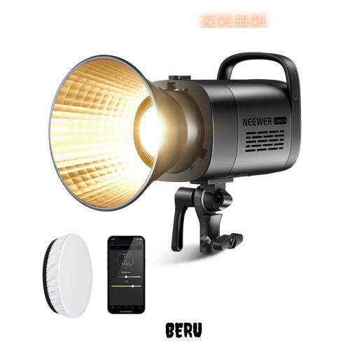 NEEWER CB60B LEDビデオライト 70W COB定常光ライト 撮影用ライト 二色温度調節(2700K-6500K) 高輝度34000lux/m 2.4G＆APP制御/ディフュー