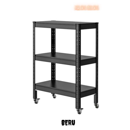 Umimileラック スチールラック キャスター付き 幅60cm 3段 耐荷重120kg