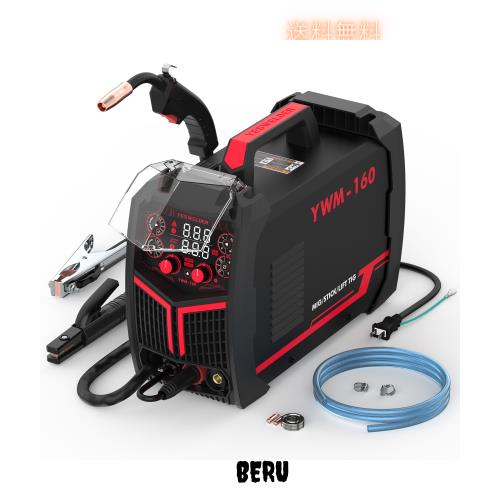 YESWELDER 160A MIG溶接機 多機能機 100V/200V兼用 LEDデジタルディスプレイ MIG/ノンガスMIG/アーク/LIFT TIG 溶接機 半自動 電気溶接機