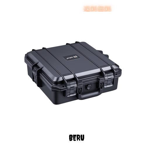 Lykus HC-3610 防水ハードケース 格子状カットスポンジが内蔵 内寸:35.5x35.5x14 cm カメラ、ドローン、ラップトップなどに適用