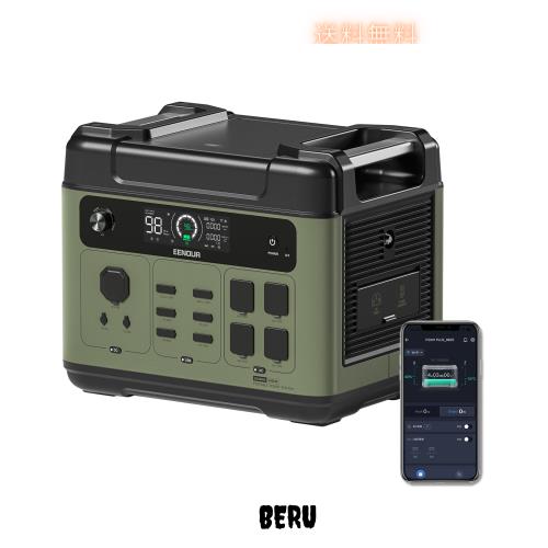 EENOUR ポータブル電源 P2001PLUS(P2001進級版) 大容量 2048Wh/640000mAh リン酸鉄リチウム電池 APP遠隔操作 入力電力調整可 1.6時間急速の通販は