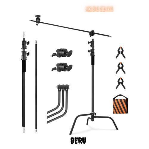 SOONPHO Cスタンド センチュリースタンド 3.3M 撮影スタジオスタンド 写真用ライトスタンド 積載能力20kg 128cmブームアーム 調節可能 撮