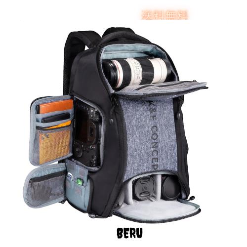 K＆F Concept カメラバック カメラリュック リュックサック バックパック 大容量 2気室 おしゃれ nikon canon Sigma Tamron sonyなどカメ