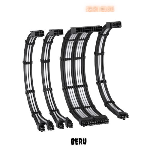 EZDIY-FAB PCIe 5.0 12VHPWR 電源専用 PSUケーブル 延長スリーブケーブル 16AWG高性能銅コア PSU 延長ケーブル 1*24ピン ATX/2*8ピン(4+4の通販は