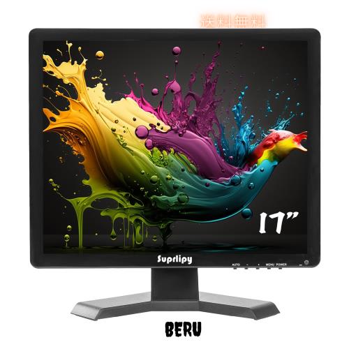 Suprlipy 17インチTFT LCD防犯CCTVモニター 1280x1024 4:3 解像度 カラーディスプレイスクリーン HDMI/VGA/AV/BNC/MIC USBポート対応 リ
