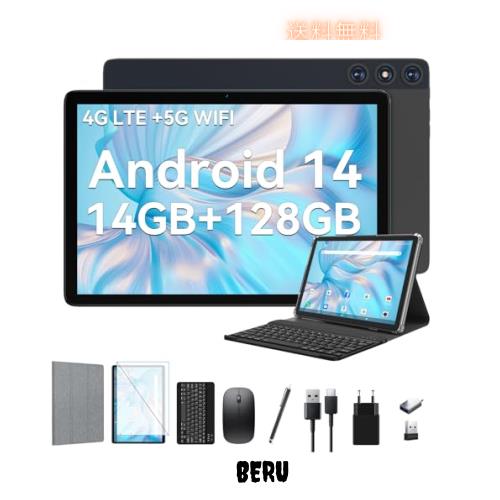 【Android 14 タブレット 新登場】FEONALタブレット 10インチ Wi-Fi モデル、4G LTE通話アンドロイド14 タブレット、14GB+128GB+1TBTF拡