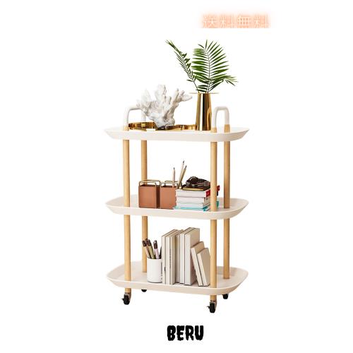 Aissiora サイドテーブル キャスター付き トレイワゴン 楕円型 ３段 ラック 棚 キャスター付き おしゃれ シェルフ オープンラック ワイヤの通販は
