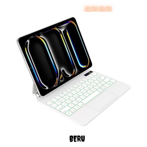 QERDAOYI マジックキーボード 2024 iPad Pro 11 インチ(M4) モデル番号(A2836 A2837 A3006)に適用 iPadキーボード付きケース 高精度トラ