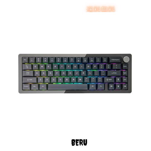 KiiBOOM Loop 65 65%フルアルミブロック構造メカニカルキーボード QMK/VIAゲーミングキーボード BT5.0/2.4GHz/USB-C無線キーボード ガス