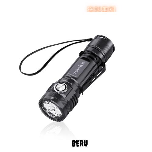 EDC LED懐中電灯 強力ライト 4000ルーメン 超高輝度 USB-C充電式 5000mAh大容量 IPX8防水 5モード 小型ハンディライト 防災/キャンプ/登