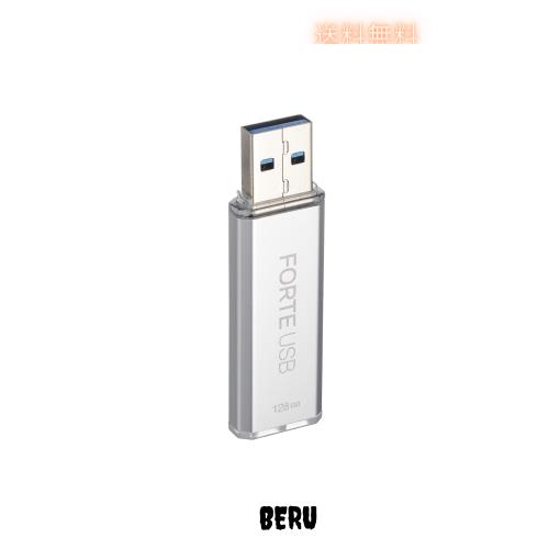 ForteUSB 64GB 暗号化USB3.2フラッシュドライブ、XTS-AES暗号化、パスワード認証、自動ロック、シルバー金属ケース (64, GB)