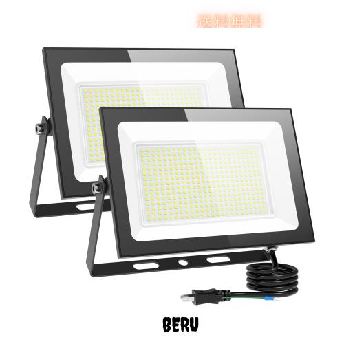 KIWEN 【超薄型・2個セット】LED 投光器 屋外 防水 250W 30000LM 100v 昼光色 ledライト 作業灯 屋外 照明 看板灯 IP66 豪雨対応 外灯 le