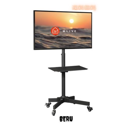 WLIVE テレビスタンド tvスタンド 液晶TVスタンド 32~60インチ対応 キャスター付き VESA規格対応 壁寄せ ハイタイプ 高さ角度調節可能 棚
